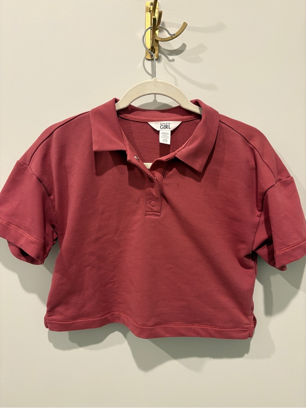 Athleta Girls Cropped Polo in Rose